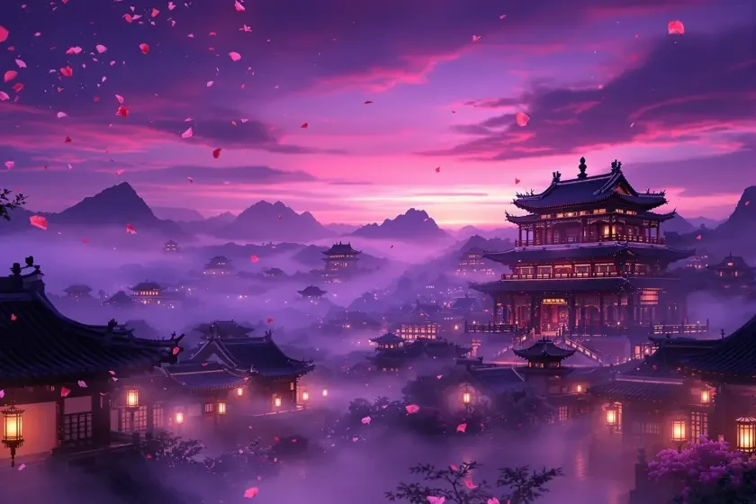 追剧专题《宫墙内外：古装权谋夜场》横版封面，收录4部短剧